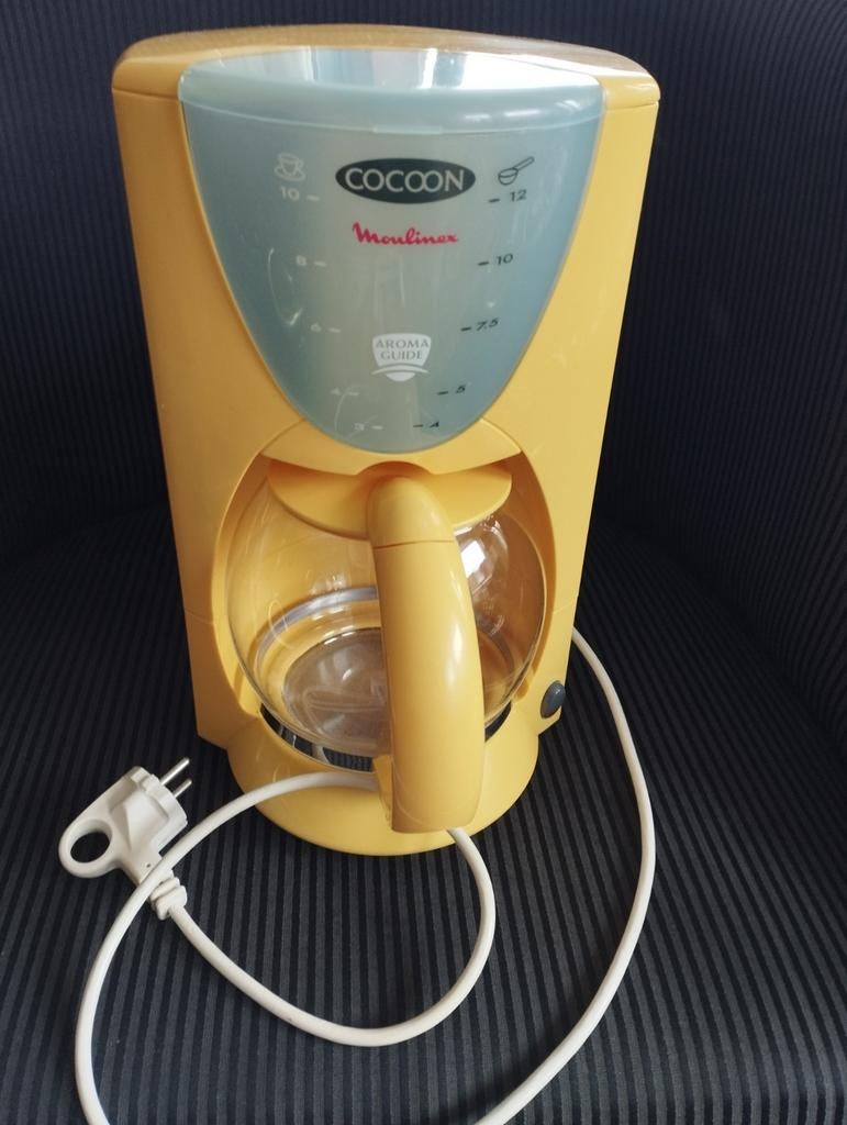 Moulinex Cocoon Koffiezetapparaat - Geel, Gebruikt, 10 kopjes of meer, Koffiemachine, Gemalen koffie