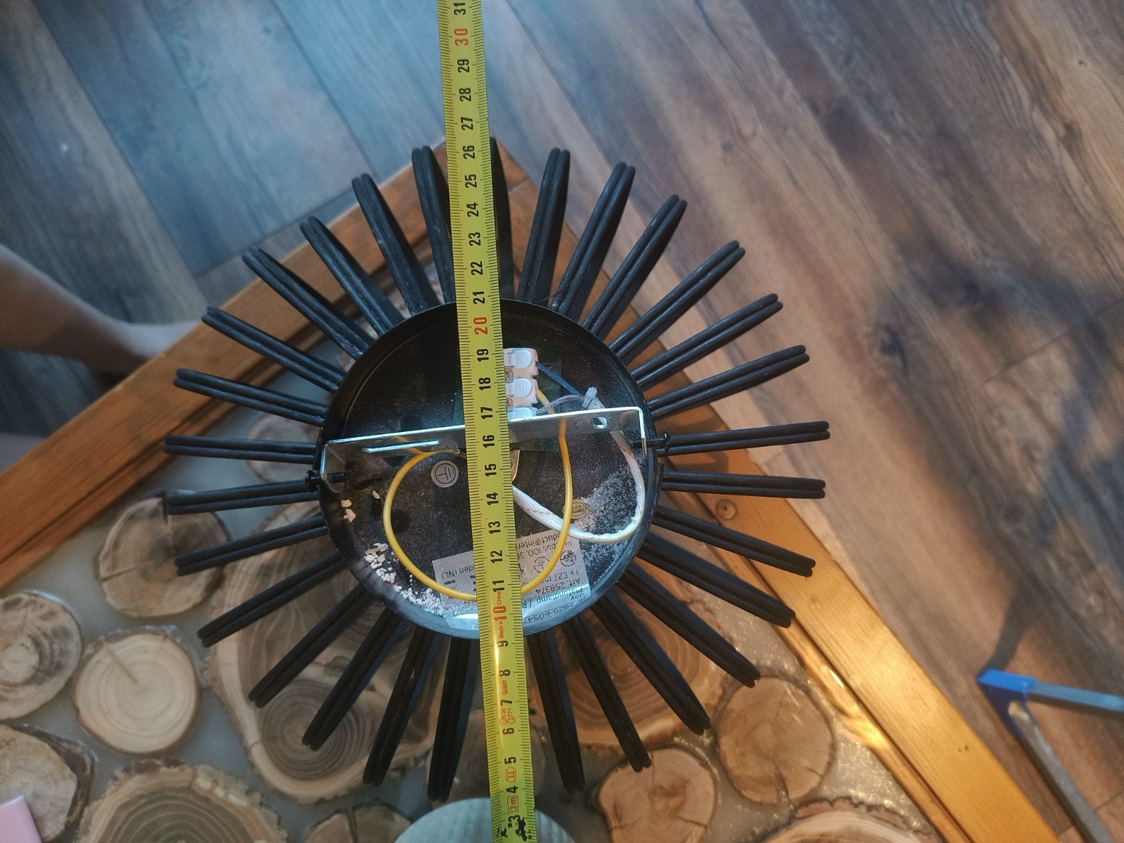 Zwarte metalen hanglamp/plafondlamp, industrieel design, Huis en Inrichting, Lampen | Overige, Metaal, Overige merken, Gebruikt