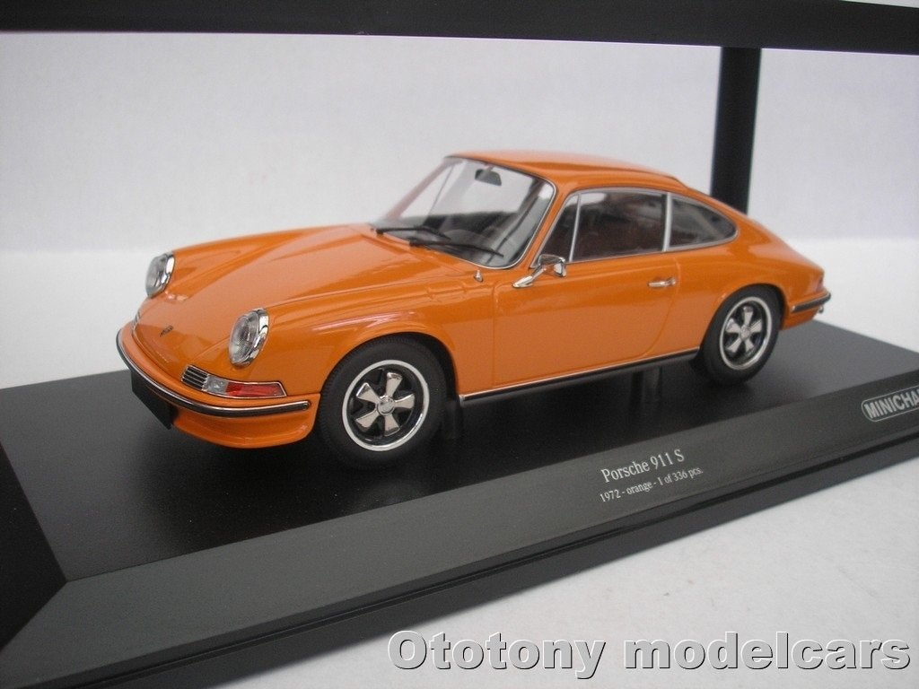 Porsche 911 S 1972 Oranje 1/18 Minichamps, Ophalen of Verzenden, Nieuw, Auto, MiniChamps