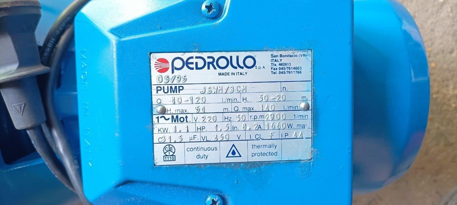 pedrollo jswm 3cm 220 volt waterpomp  7.2 cub per uur, Ophalen, Zo goed als nieuw, Elektrisch, Beregeningspomp