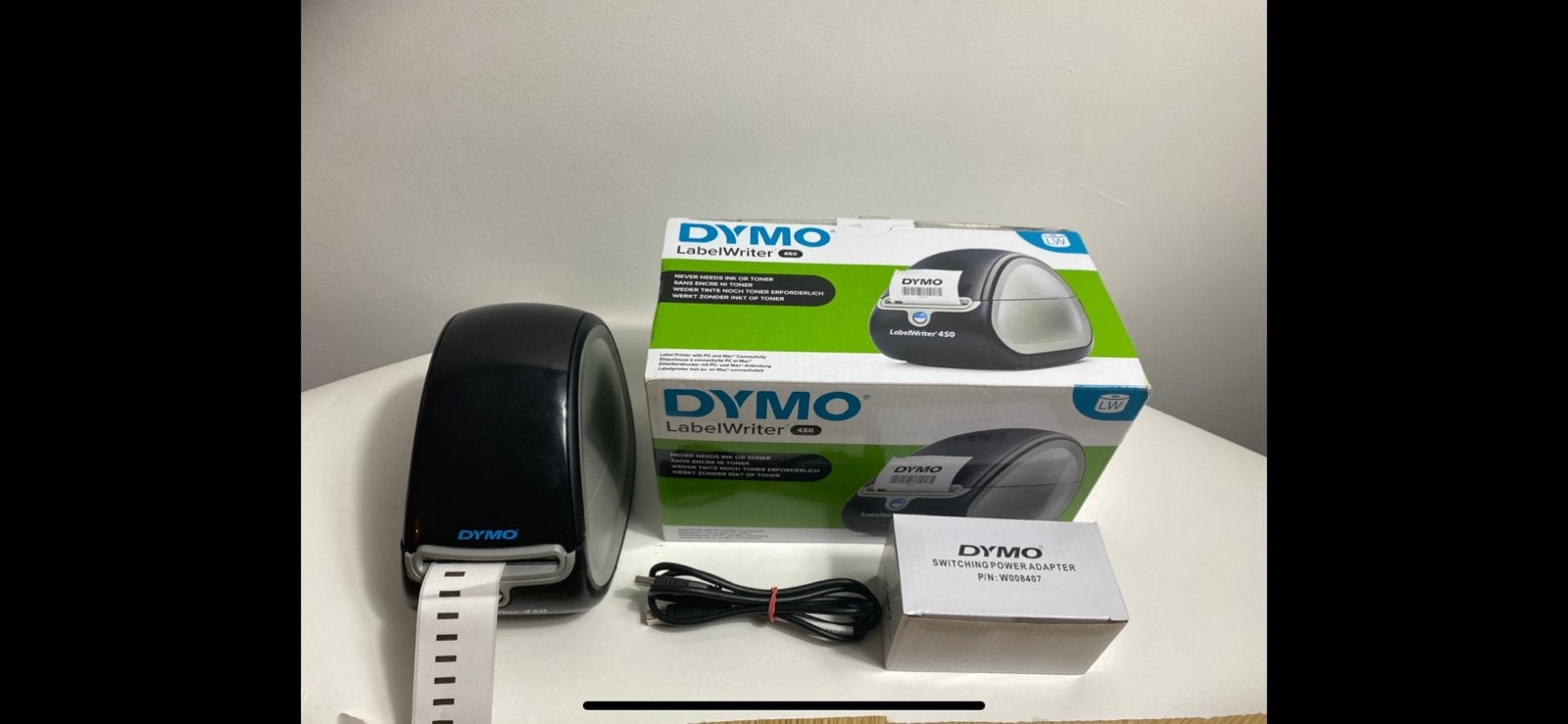 Zo goed als nieuwe DYMO LabelWriter 450 + 3 stickerrollen, Computers en Software, Ophalen of Verzenden, Zo goed als nieuw, DYMO