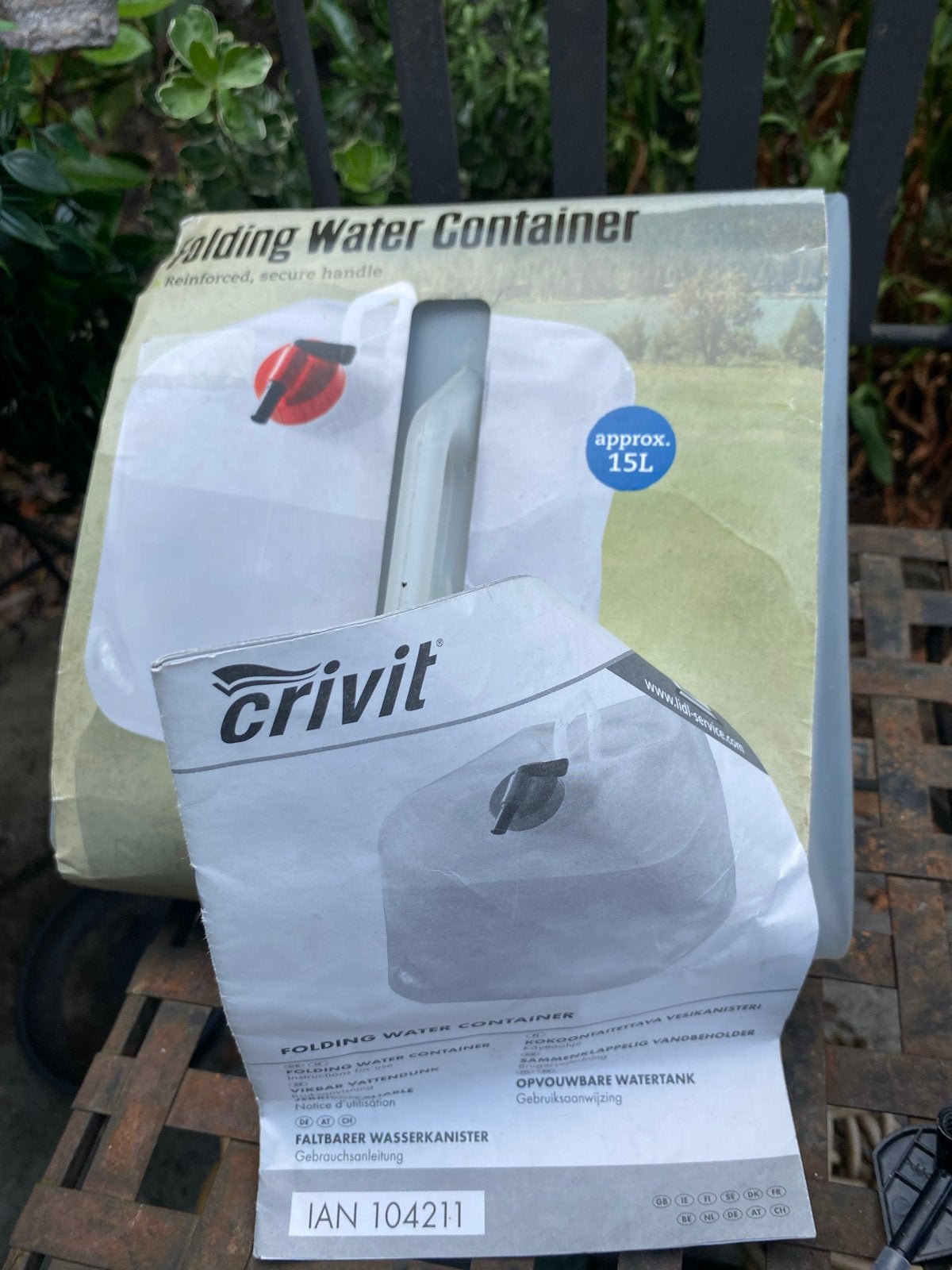 Crivit opvouwbare watertank 15L, Ophalen, Nieuw