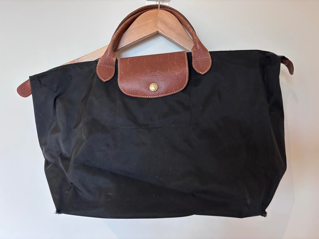Longchamps tas, maat M. Zwart., Sieraden, Tassen en Uiterlijk, Tassen | Damestassen, Ophalen of Verzenden, Gebruikt, Zwart, Handtas