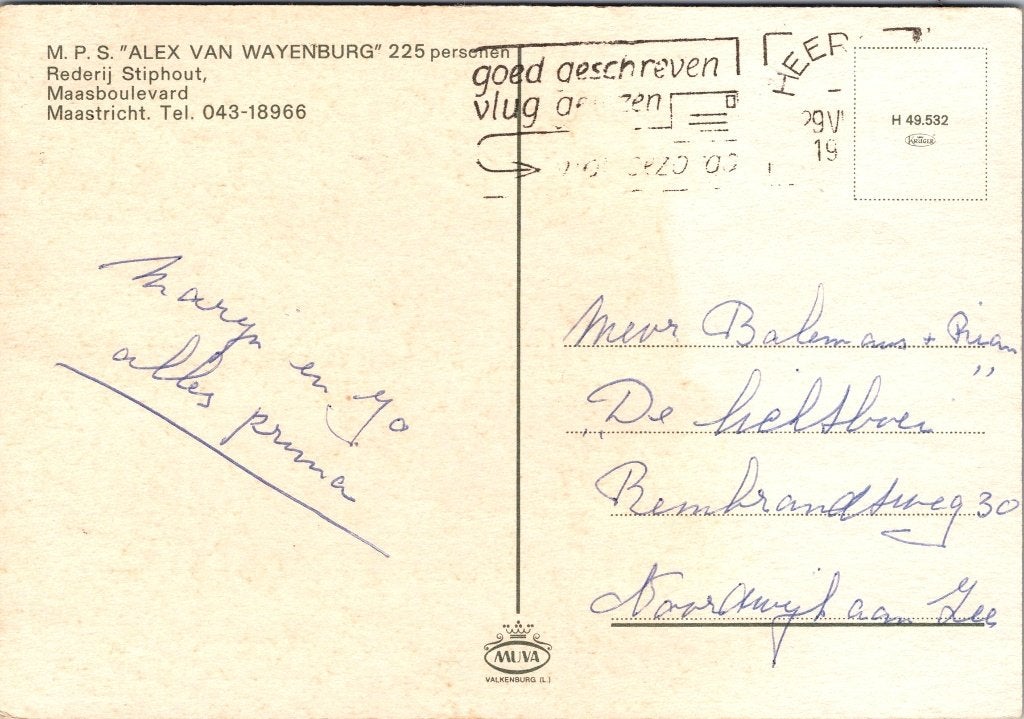 Maastricht - 7 oude ansichtkaarten Rederij Stiphout X, Verzenden, 1960 tot 1980, Gelopen, Limburg