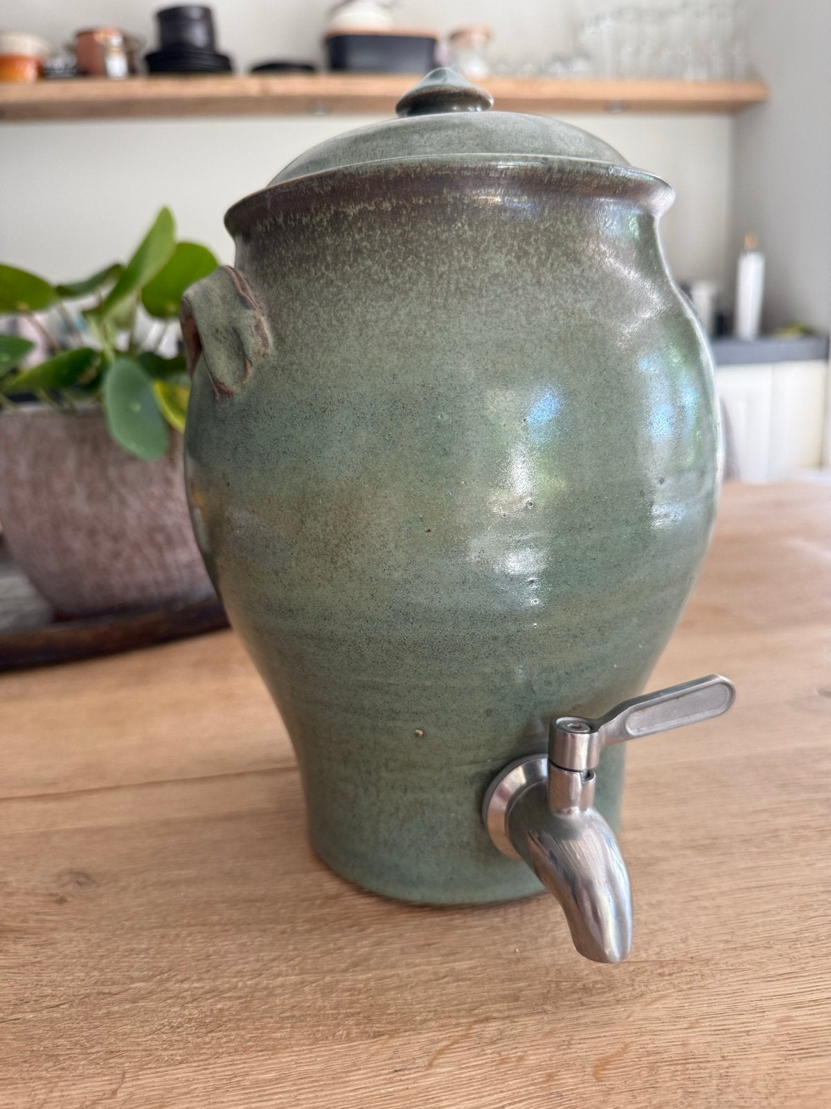 Vintage keramieke fermentatie of kombuchapot met Kraan, Ophalen of Verzenden, Zo goed als nieuw, Overige stijlen, Overige typen
