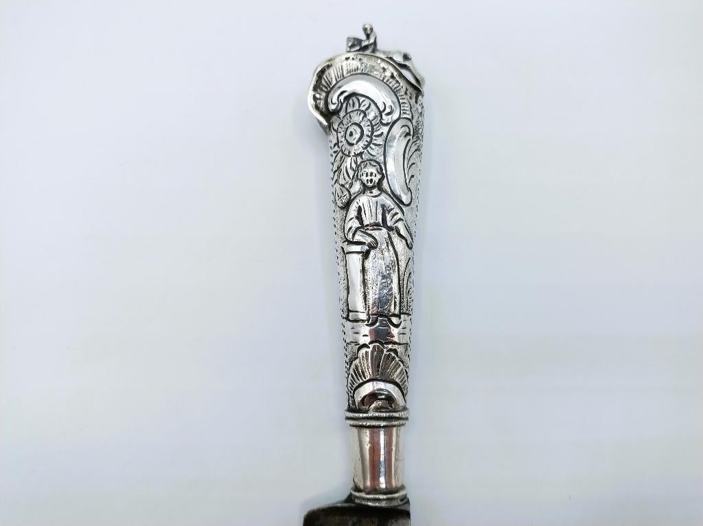 Fries mes met zilveren heft, A. Offringa, Huizum, 18e eeuws, Antiek en Kunst, Antiek | Goud en Zilver, Verzenden, Zilver