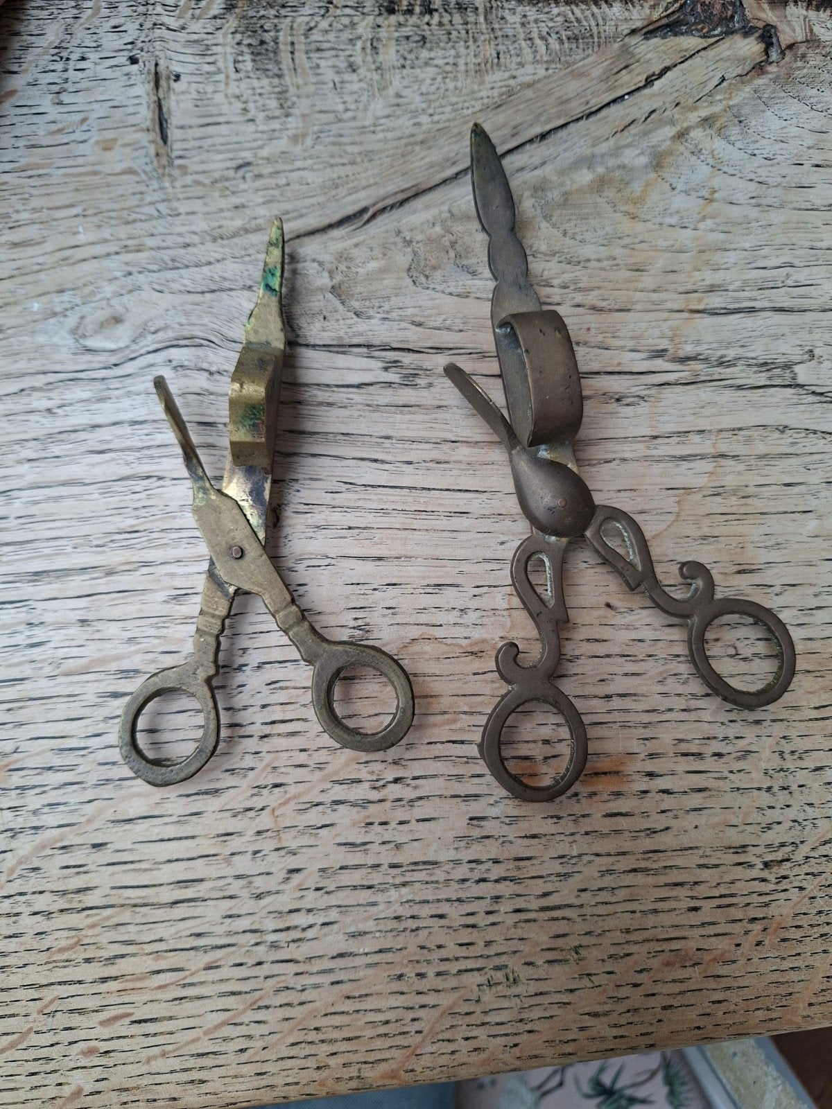 Antieke koperen kaarsensnuiter schaar set, Antiek en Kunst, Ophalen of Verzenden