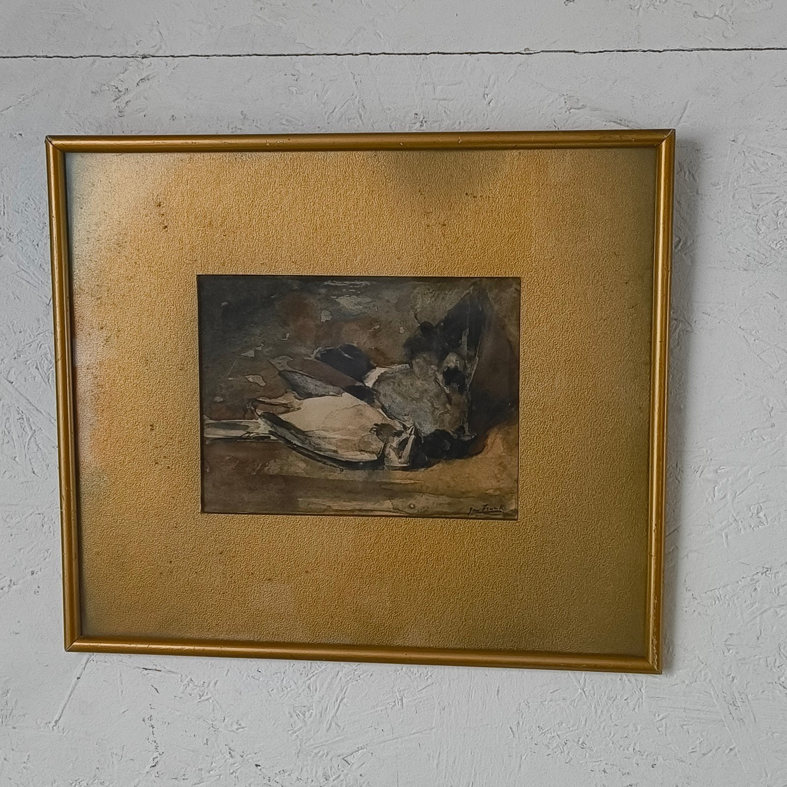 Jan Frank Niemantsverdriet aquarel dode vogels, Antiek en Kunst, Kunst | Schilderijen | Klassiek, Ophalen of Verzenden