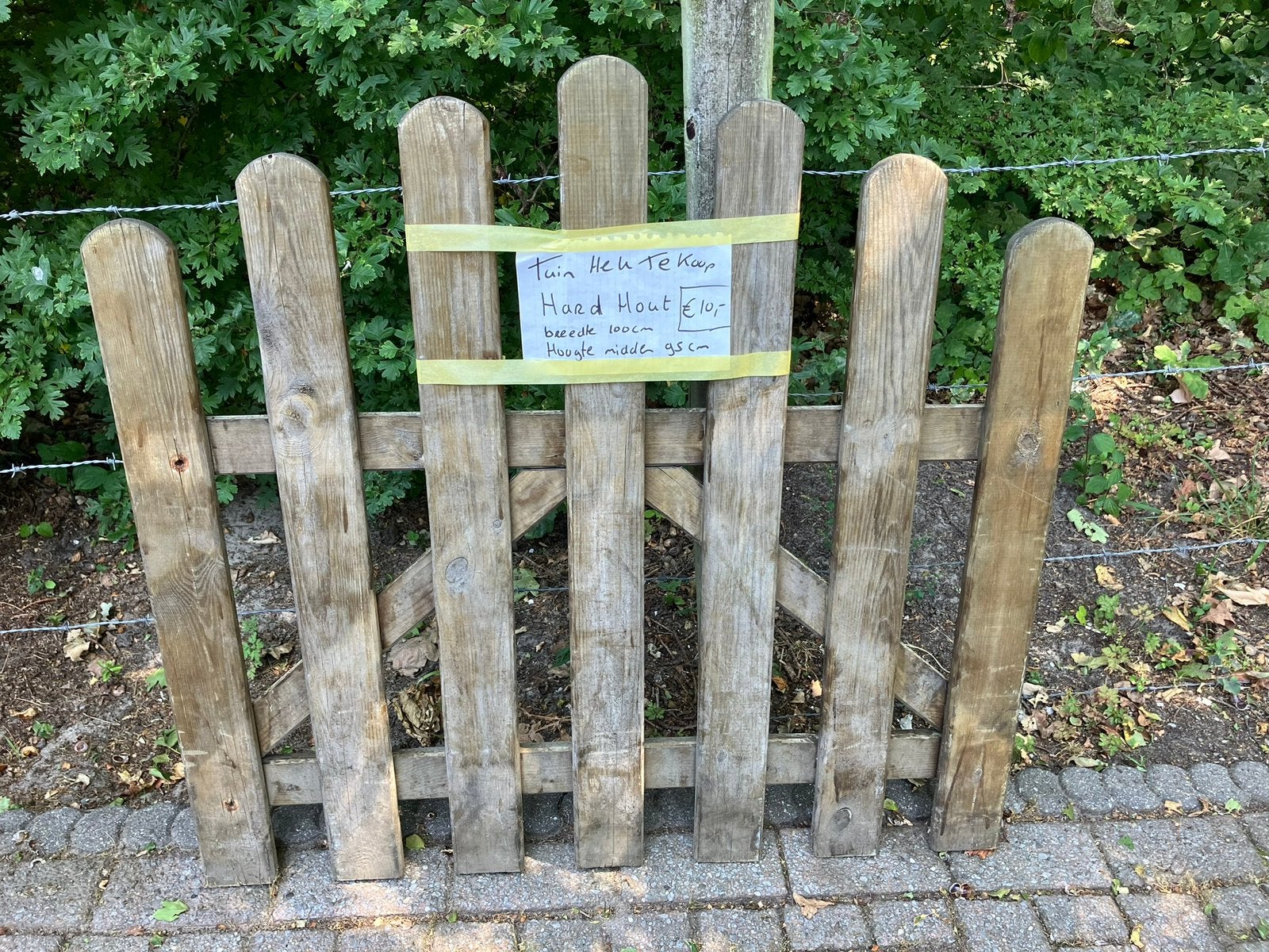 Hard houten tuinhek, Ophalen, Zo goed als nieuw, Hout, Tuinhek