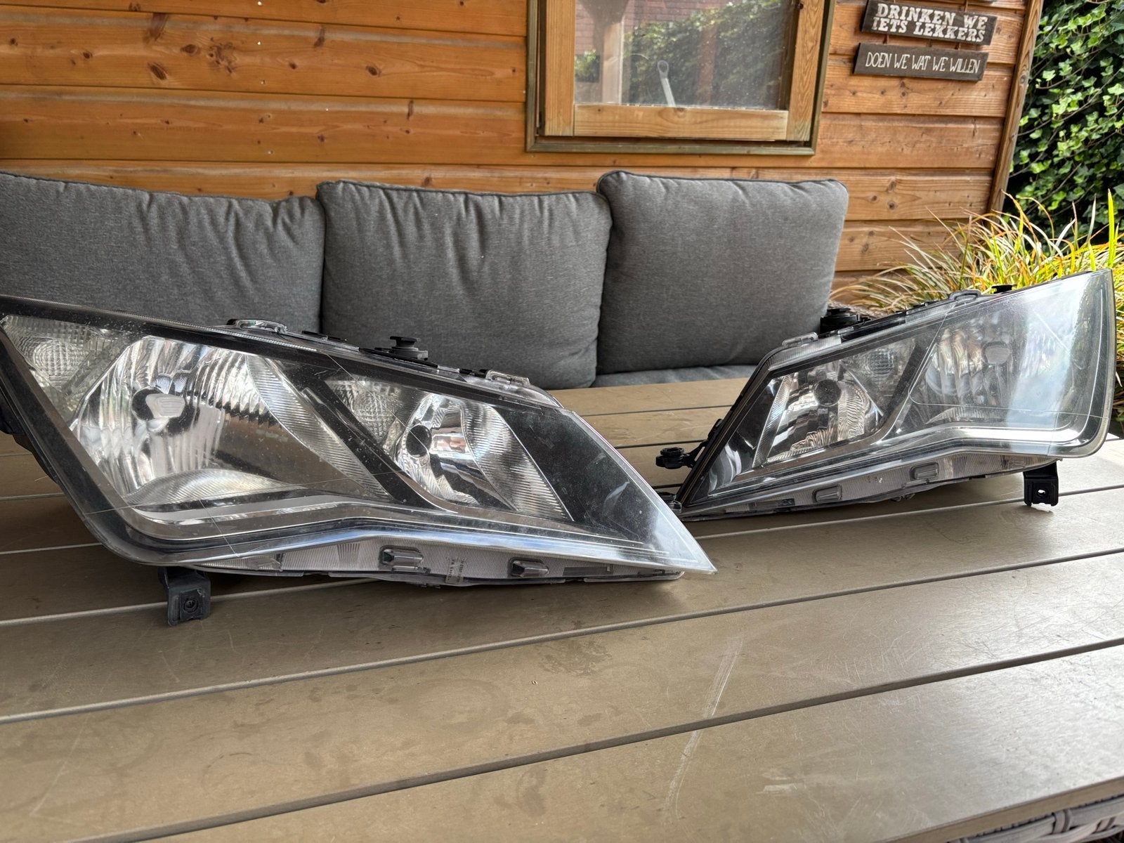 Koplampen Seat Leon 2013 (polijsten nodig voor APK), Auto-onderdelen, Ophalen of Verzenden, Gebruikt, Seat