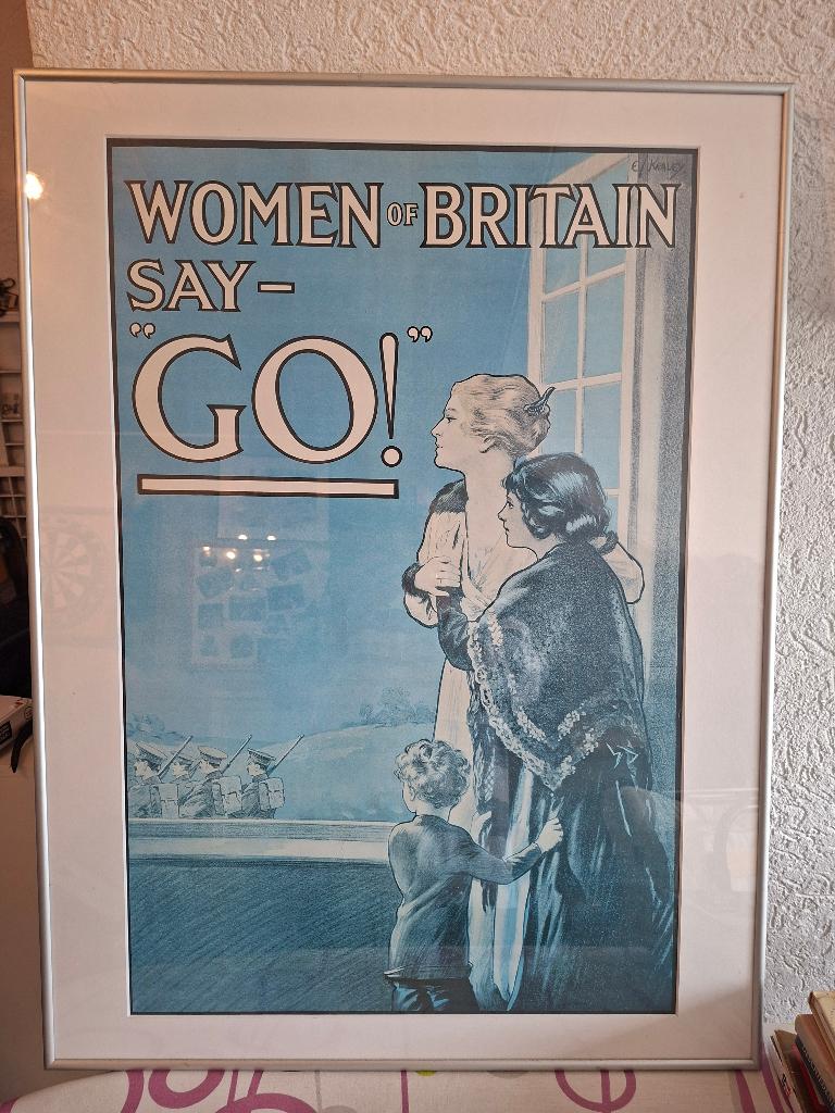 Poster ingelijst eerste wereldoorlog, Verzamelen, Ophalen, Landmacht, Engeland, Foto of Poster