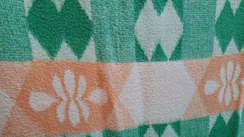 Vintage deken 190x140 cm - Retro patroon, Gebruikt, 100 tot 150 cm, Onbekend, Onbekend
