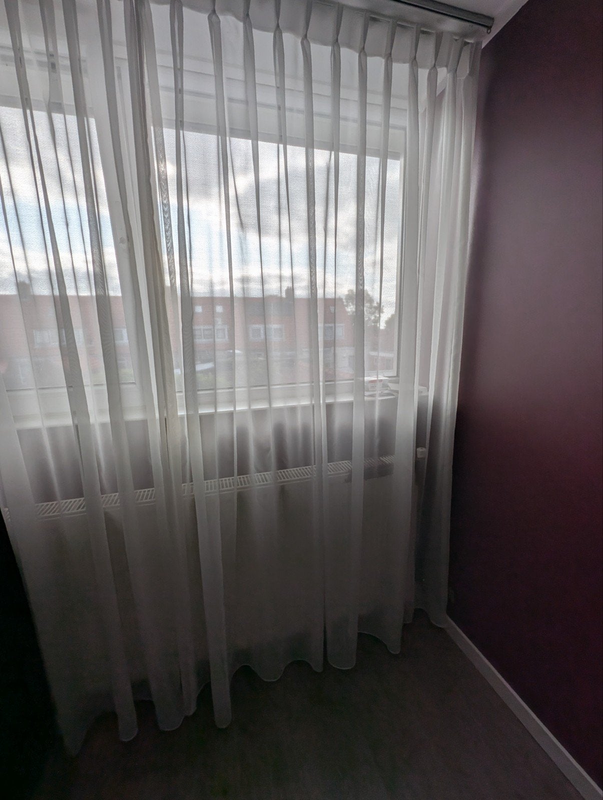 Witte vitrage gordijnen 2x140x210 cm - zo goed als nieuw, Ophalen of Verzenden, Zo goed als nieuw, Wit, Vitrage