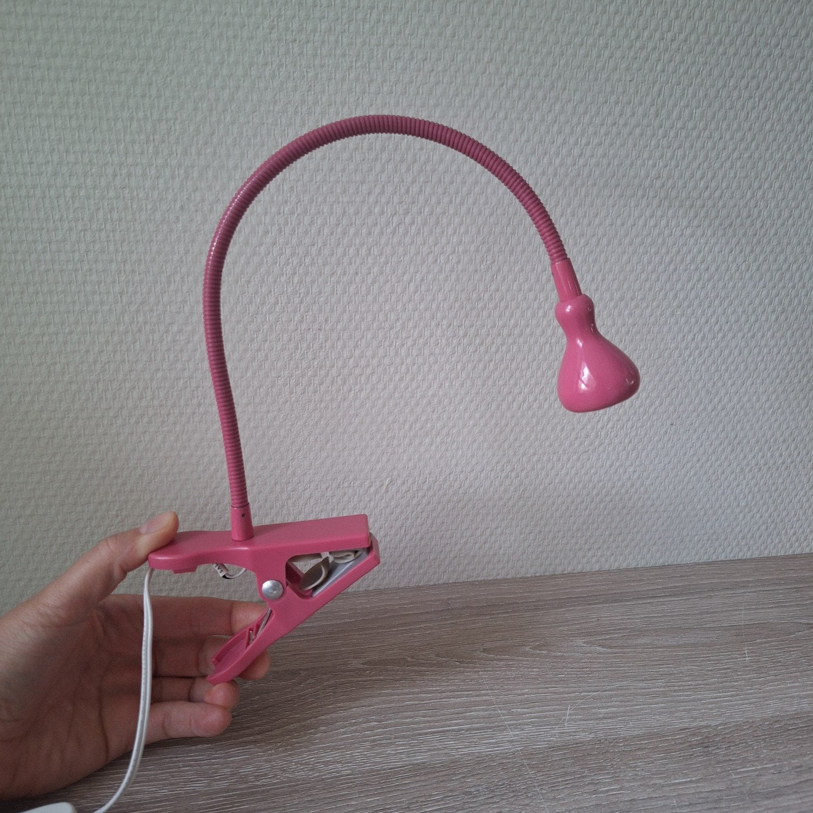 Vintage Ikea Jansjo roze lamp bureaulamp flexibele hals, Ophalen of Verzenden, Zo goed als nieuw, Metaal, Minder dan 50 cm