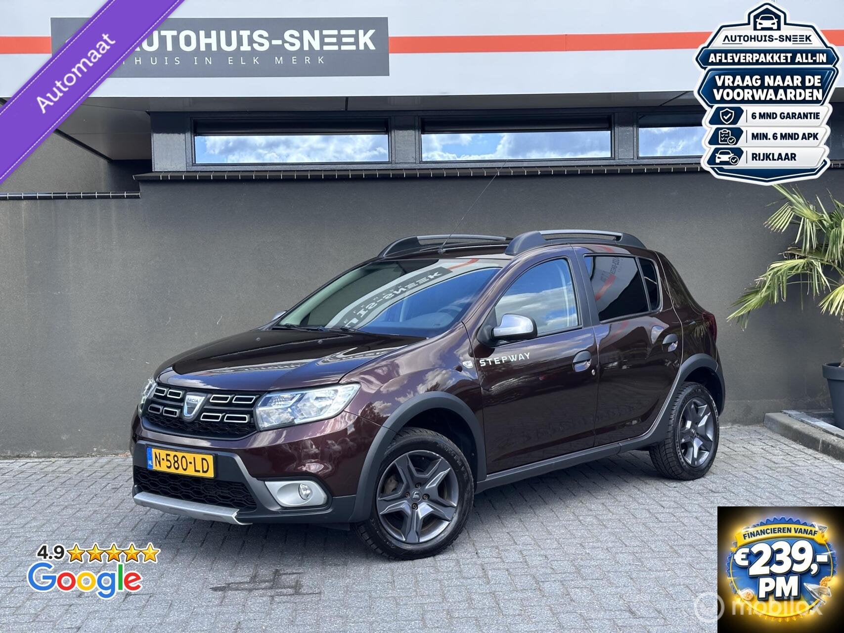 Dacia Sandero 0.9 TCe Stepway | Automaat | Camera | Navi, Auto's, 898 cc, Euro 6, Bruin, Bedrijf