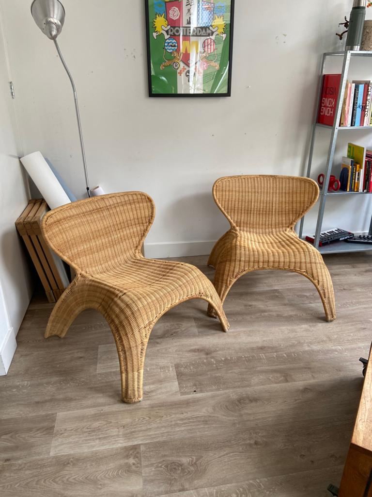 Rotan design loungestoel Gulte Ikea, Ophalen, Twee, Bruin, Riet of Rotan