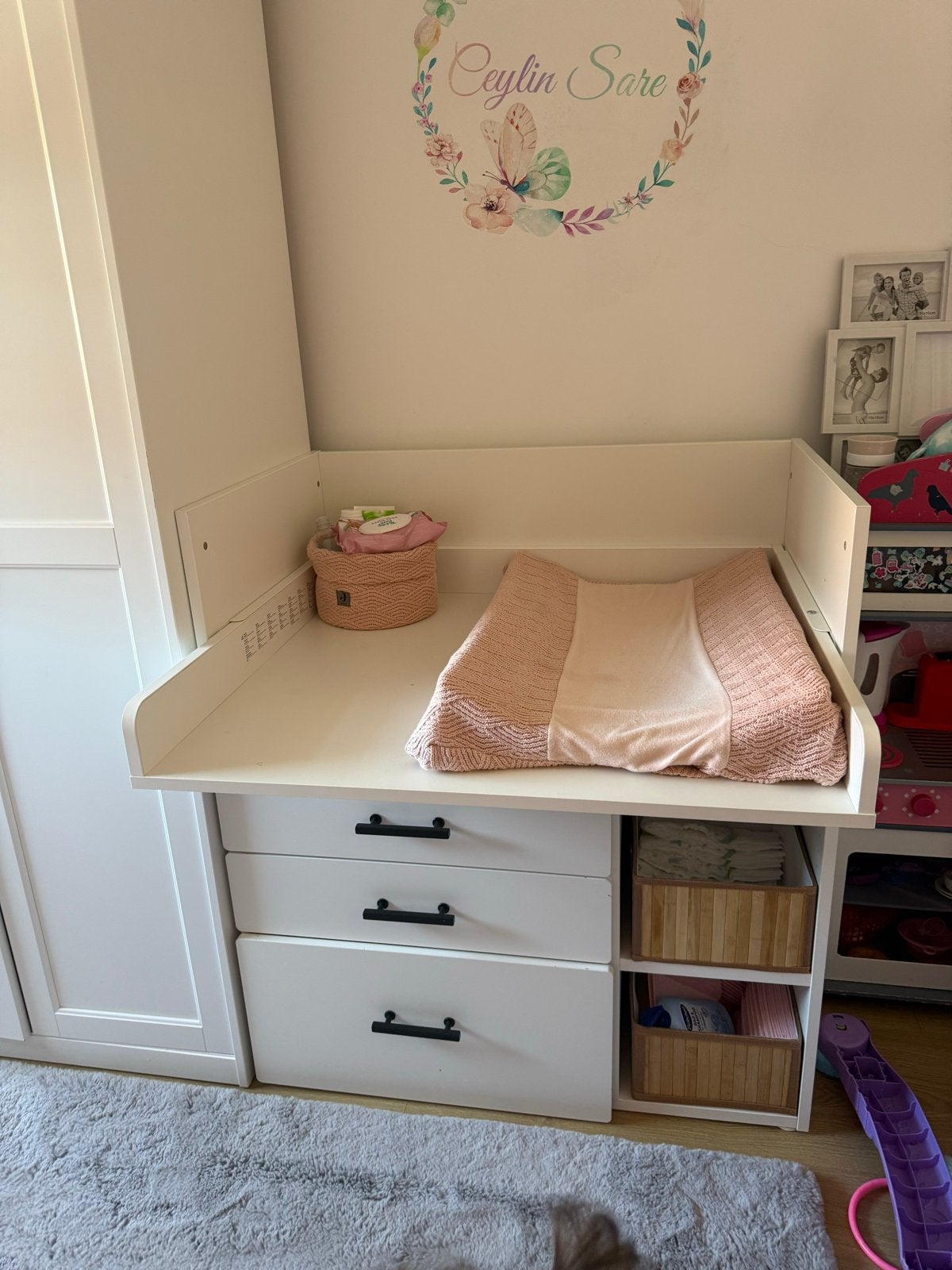 Witte commode met 3 lades, Ophalen, 50 tot 70 cm, Zo goed als nieuw, 75 tot 100 cm