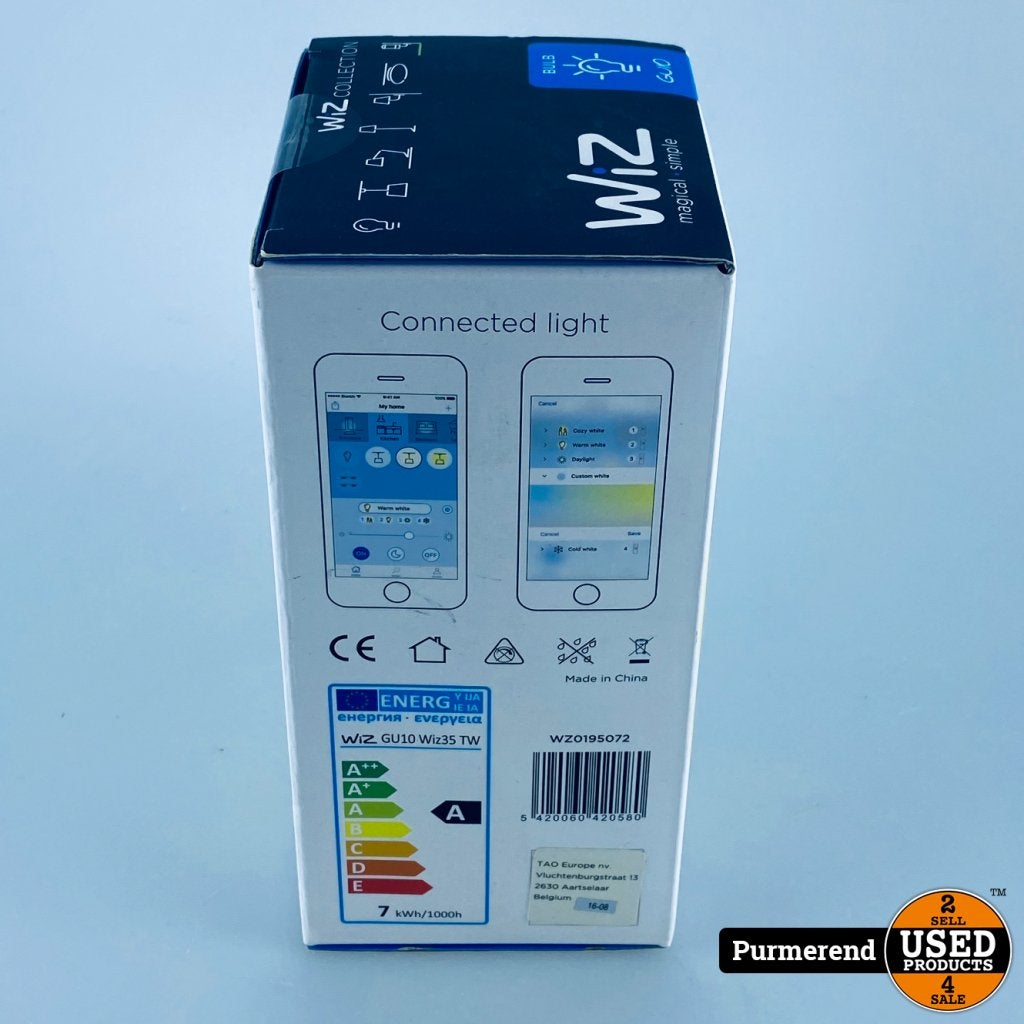 WiZ GU10 smart led-spot Whites 6.5W (2 stuks) | Nieuw in sea, Flex Ltd., Gebruikt, https://flex.com/contact-us, Nobelstraat 10, 5807 GA Oostrum LB, Limburg, Nederland