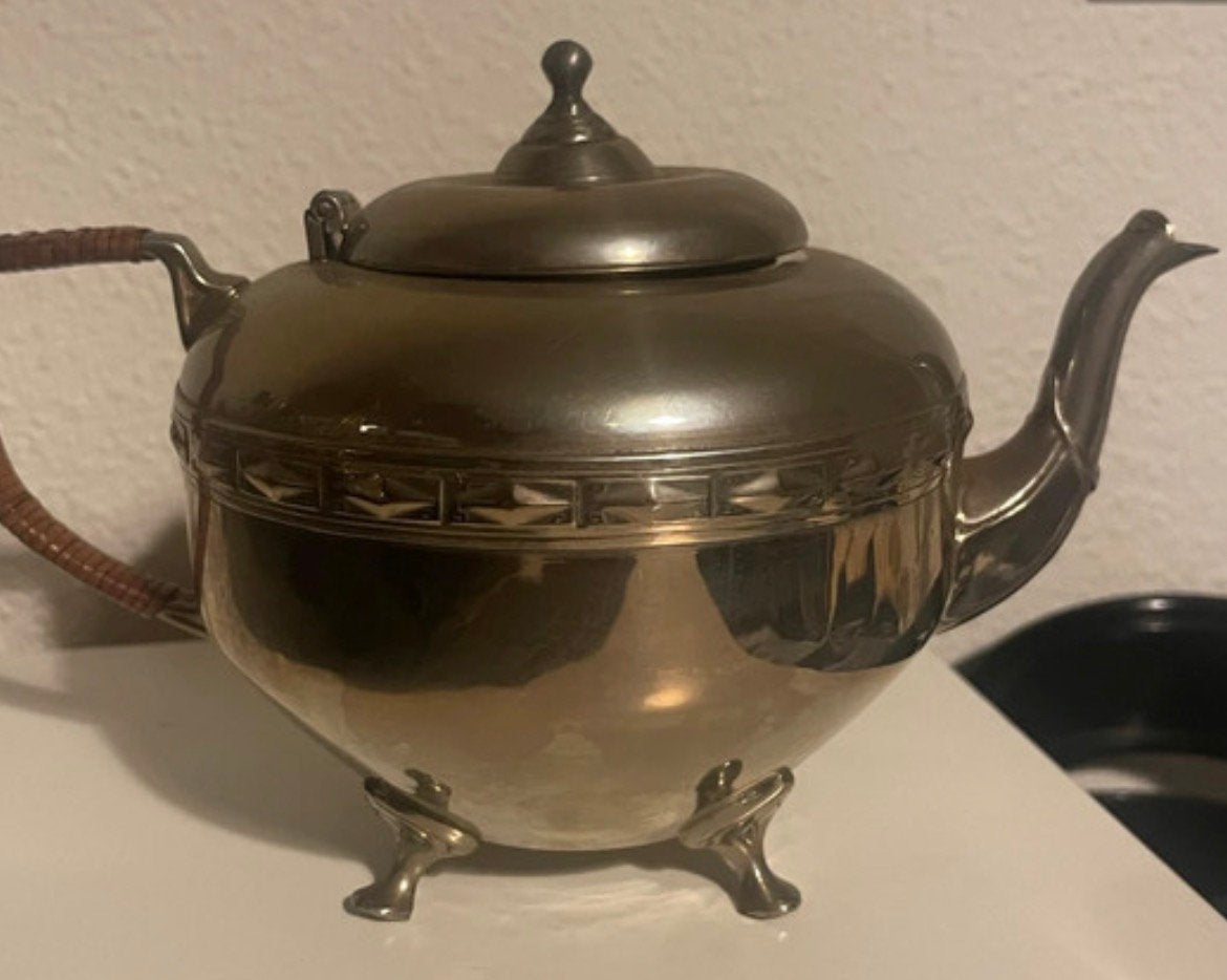 Vintage RIO Tiel Holland tinnen theepot, Ophalen of Verzenden