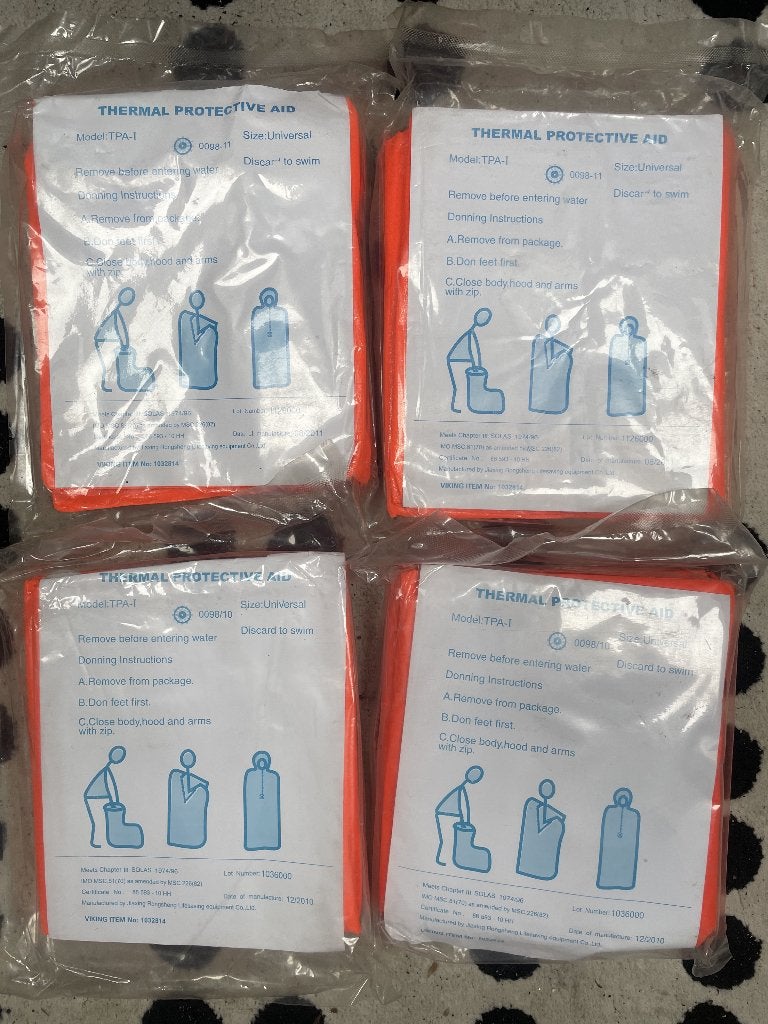 Overlevingspakken voor op zee 5x; Thermal Protection Aid, Ophalen, Nieuw, Dame of Heer, Overige typen