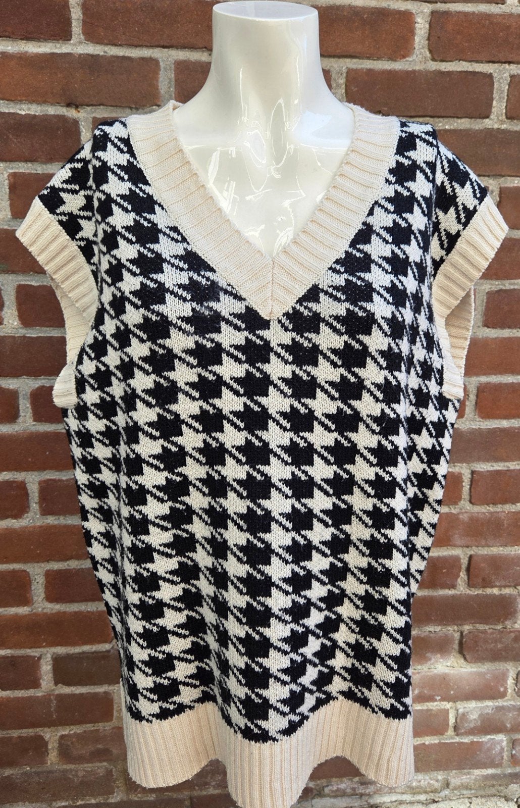 Costes Basic Houndstooth Trui XS/S Dames, Kleding | Dames, Truien en Vesten, Costes Basic, Zwart, Ophalen of Verzenden, Maat 34 (XS) of kleiner