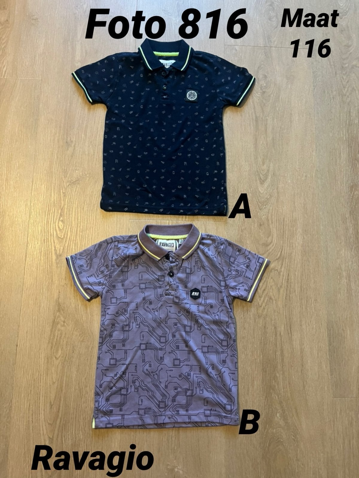 Polo jongen maat 116 ravagio *foto 816*, Kinderen en Baby's, Ophalen of Verzenden, Zo goed als nieuw, Jongen, Shirt of Longsleeve