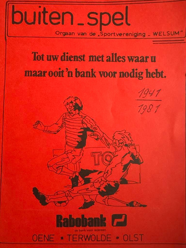 Buitenspel Jubileumnummer SV Welsum 1941-1981, Ophalen of Verzenden, Overige typen
