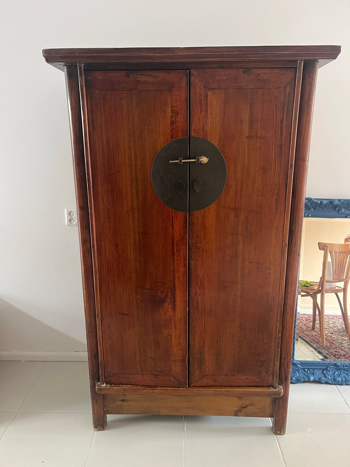 Antieke Chinese Kast - Massief Hout met Authentieke Sluiting, Ophalen