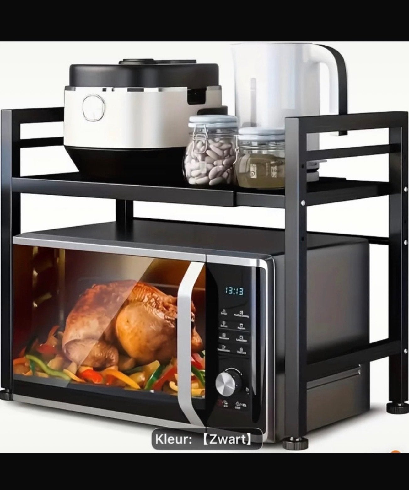 Zwarte Keuken Organizer - Compact en Praktisch, Huis en Inrichting, Ophalen, Overige typen, Nieuw, Zwart