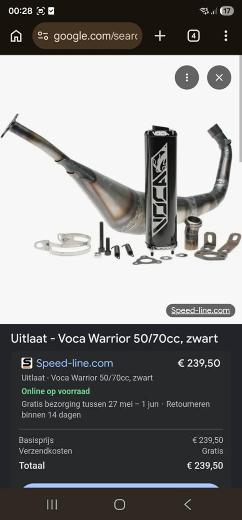 GEZOCHT Voca warrior 50/70 am6 Sherco., Ophalen of Verzenden, Zo goed als nieuw, Voca