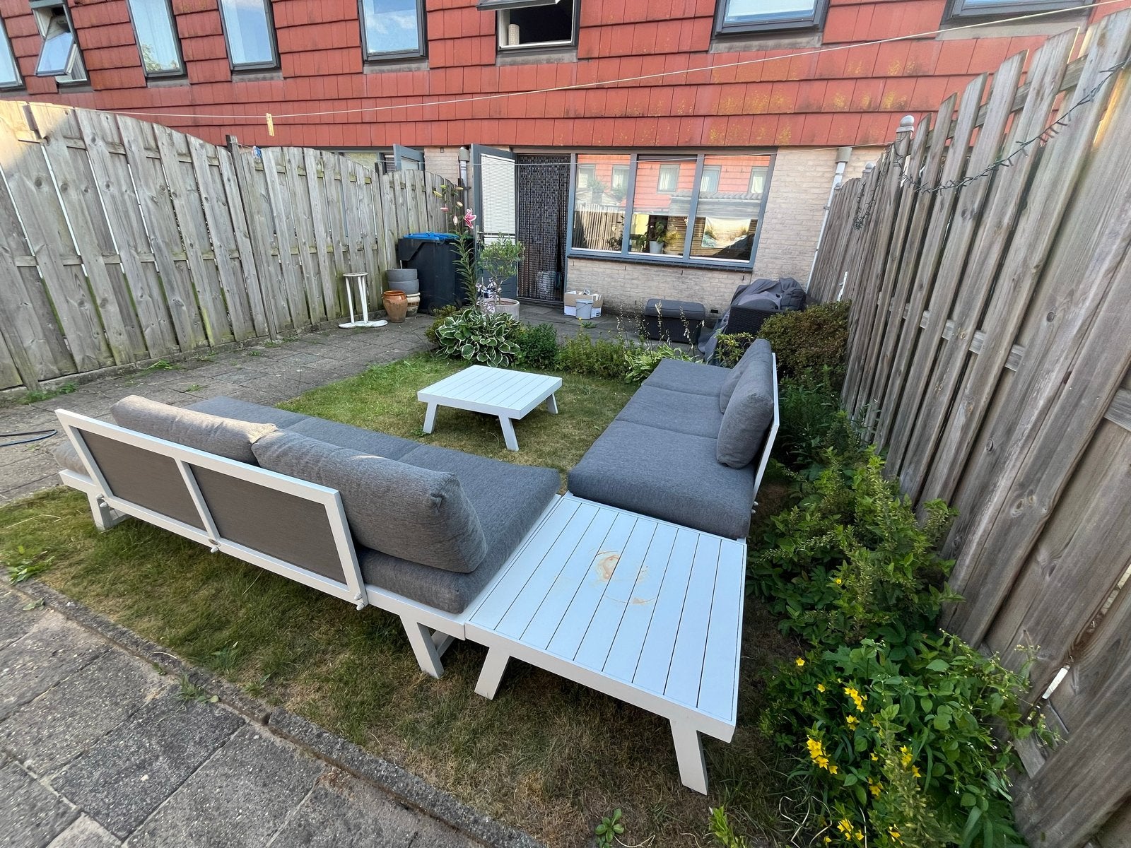 Fonteyn Loungeset met verstelbare rugleuningen, Tuin en Terras, Tuinsets en Loungesets, Ophalen, Gebruikt, 6 zitplaatsen, Aluminium