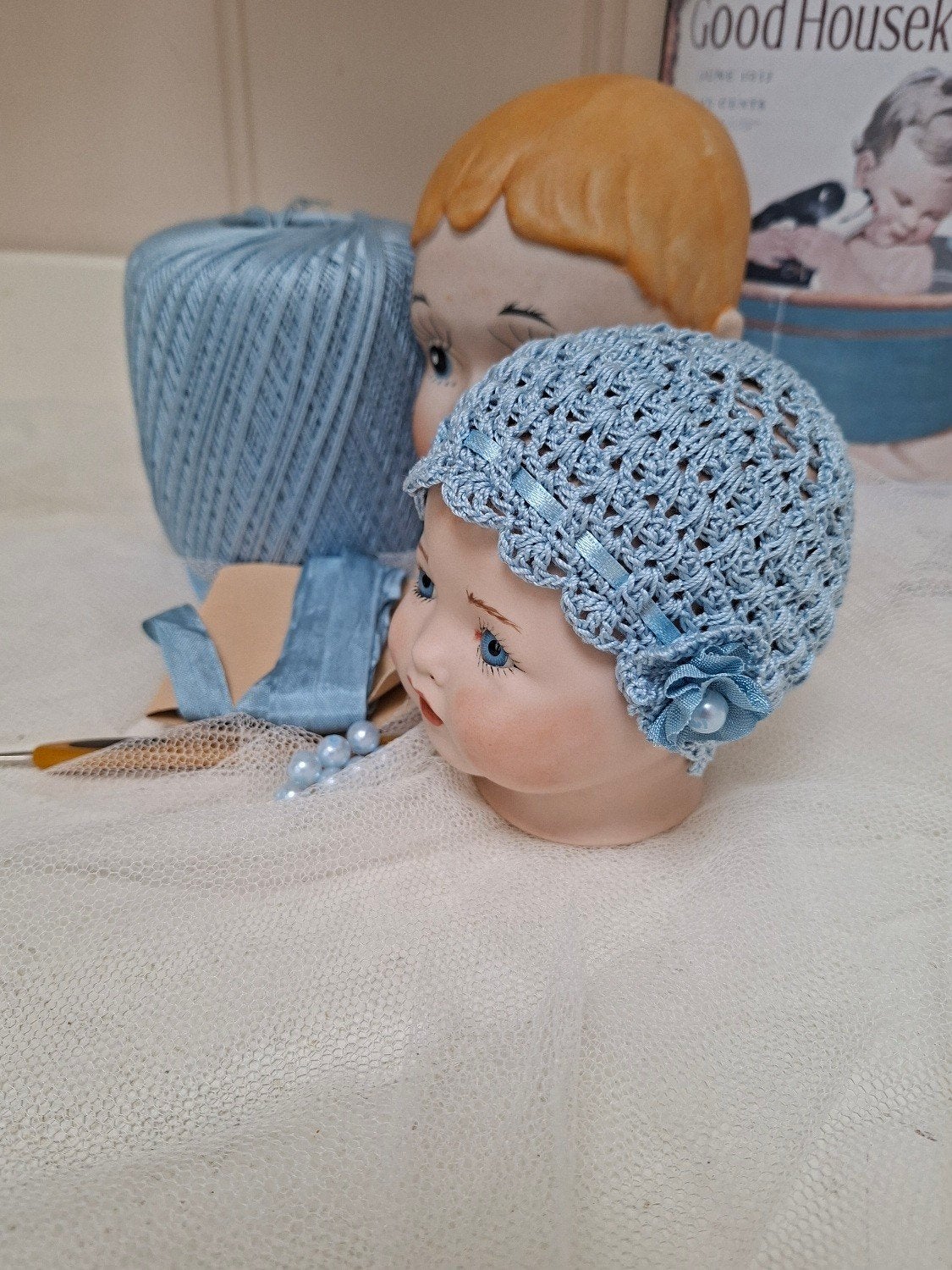 Hand gehaakt Poppen mutsje NIEUW, Ophalen of Verzenden