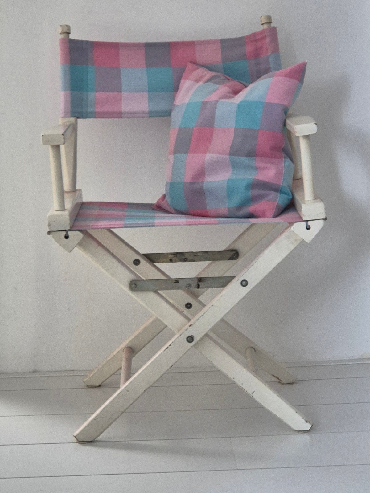 Regisseursstoelen met kussens - Vintage, Ophalen, Gebruikt, Twee, Wit