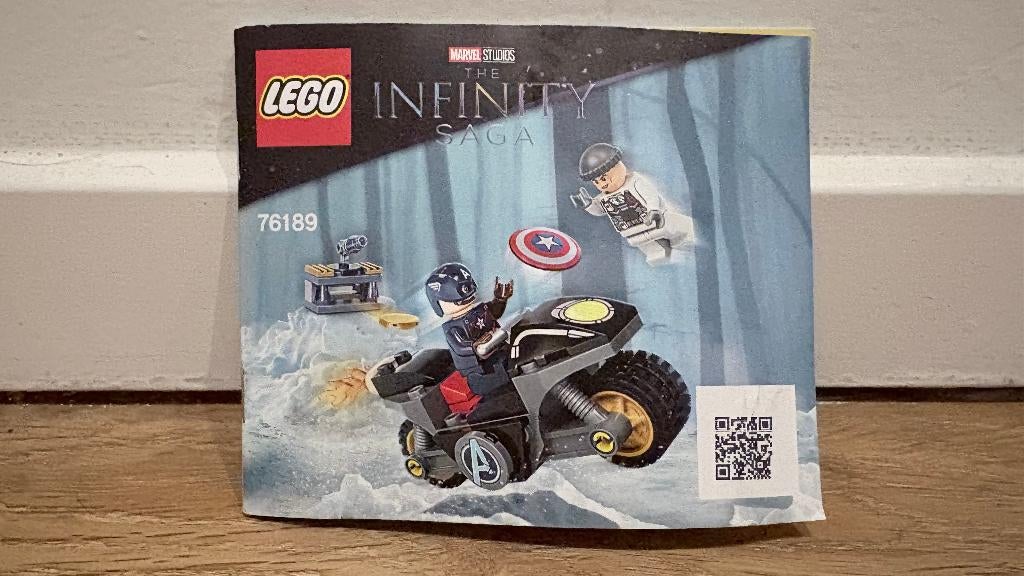 LEGO Marvel Captain America Motor Achtervolging 76189, Ophalen of Verzenden, Zo goed als nieuw, Complete set, Lego