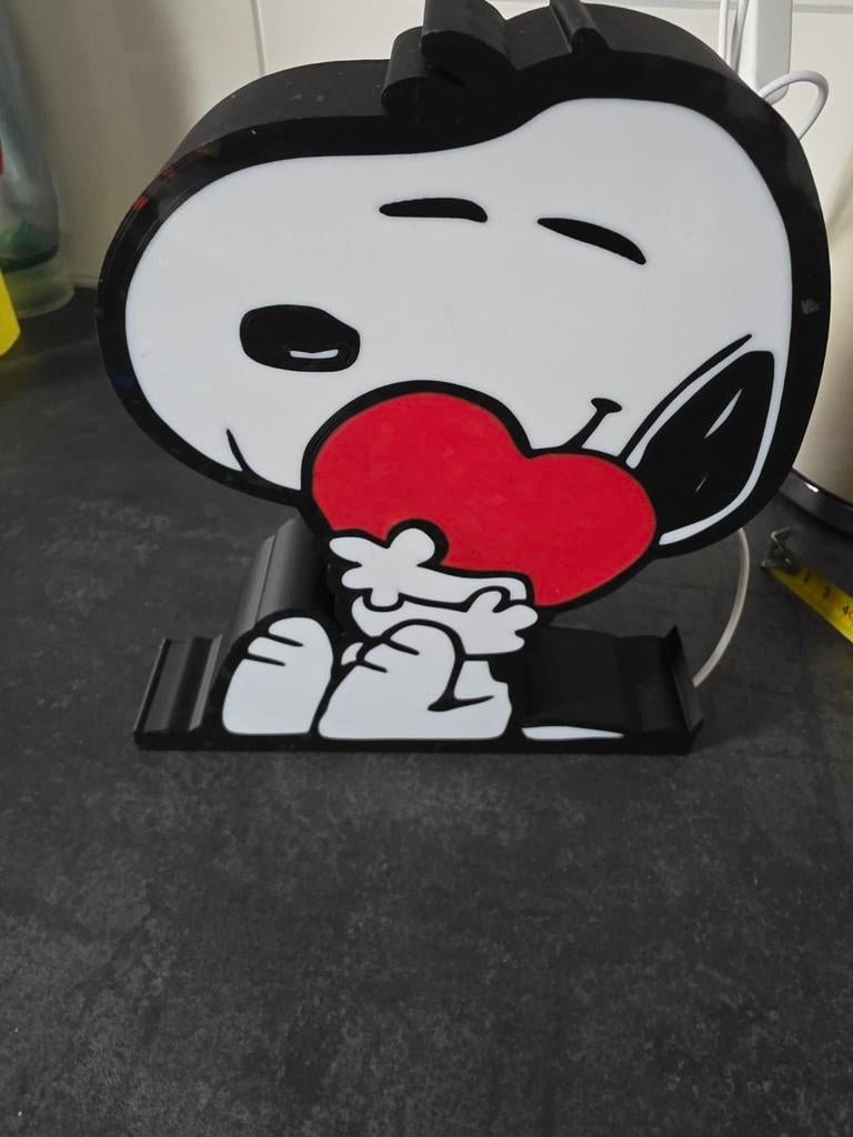 Snoopy LED lamp met hart - Sfeervolle decoratie, Meerkleurig, Kunststof, Ophalen of Verzenden, Zo goed als nieuw