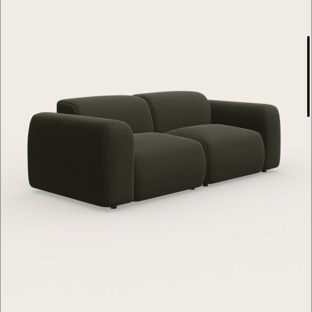 Studio HENK Cosy Sofa + poef – Soil Army (olijfgroen), Ophalen, Gebruikt, Tweepersoons, 75 tot 100 cm