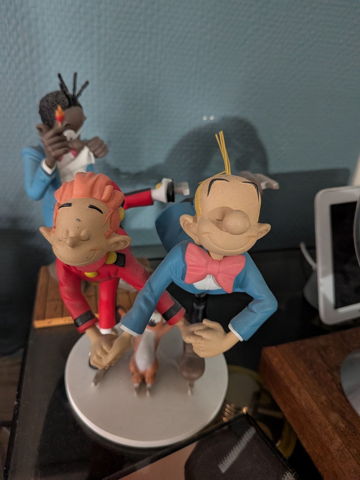 Spirou et Spip op Schaatsen - Leblon Delienne Beeldje, Verzamelen, Poppetjes en Figuurtjes, Ophalen of Verzenden