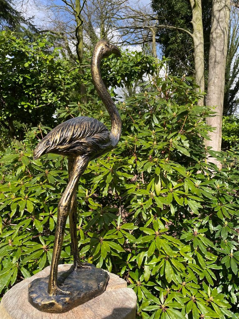(Tuin)Beeld flamingo, tuin, zwembad, vijver 70cm, Ophalen, Nieuw, Kunststof, Dierenbeeld