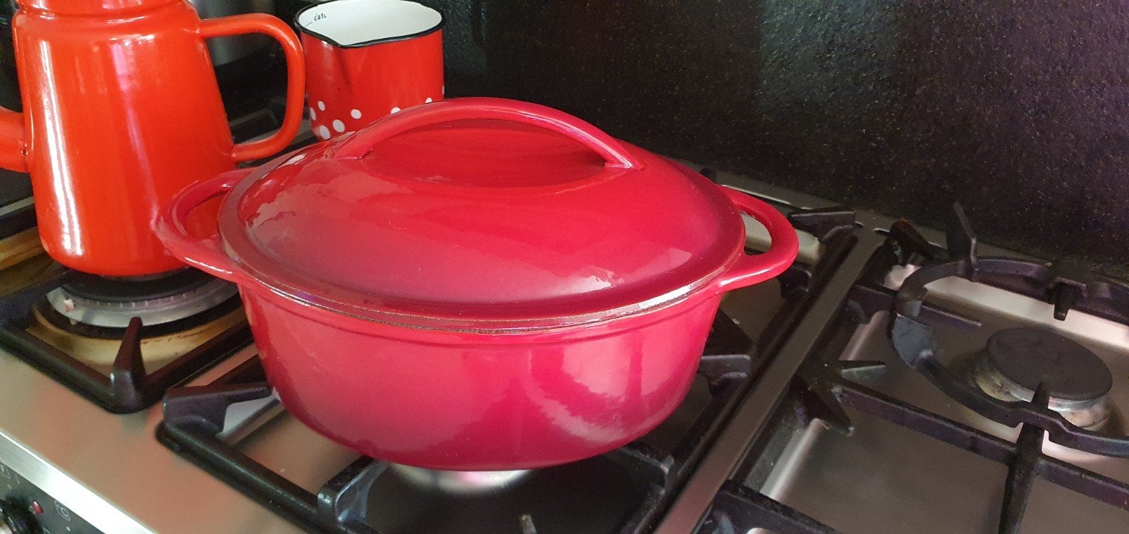Haute Cuisine gietijzeren ovalen pan braadpan cocotte, Ophalen of Verzenden, Gietijzer