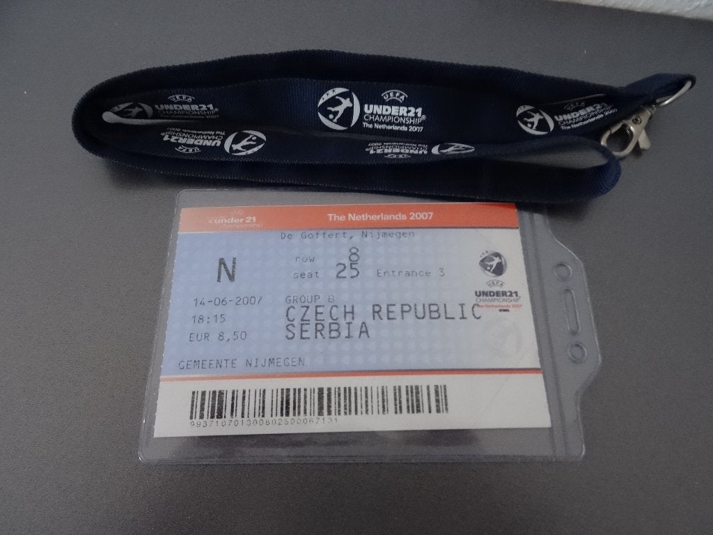 Ticket UEFA under 21 2007 Tsjechie -Servie, Verzamelen, Sportartikelen en Voetbal, Ophalen of Verzenden, Nieuw, Buitenlandse clubs