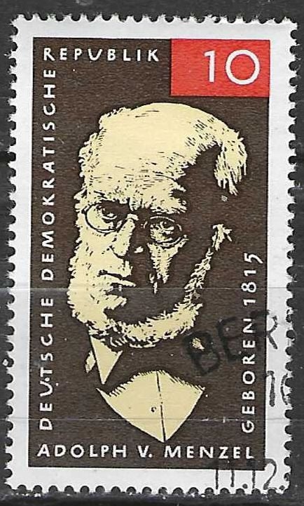 Duitsland DDR 1965 - Yvert 789 - Adolph von Menzel (ST), Verzenden, DDR, Gestempeld
