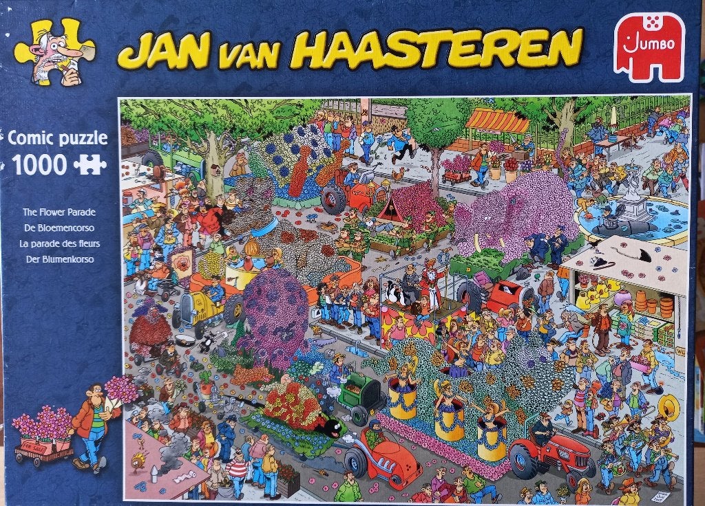 van Haasteren puzzel Bloemencorso, Ophalen, 500 t/m 1500 stukjes, Zo goed als nieuw, Legpuzzel