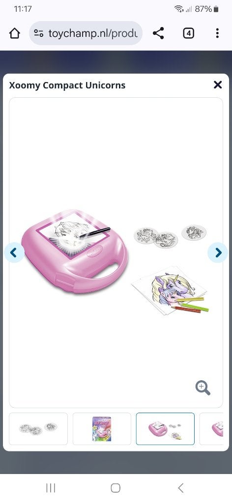 Xoomy Compact Unicorns tekenkoffer  - Ravensburger, Ophalen of Verzenden, Gebruikt, Knutselen, Met licht