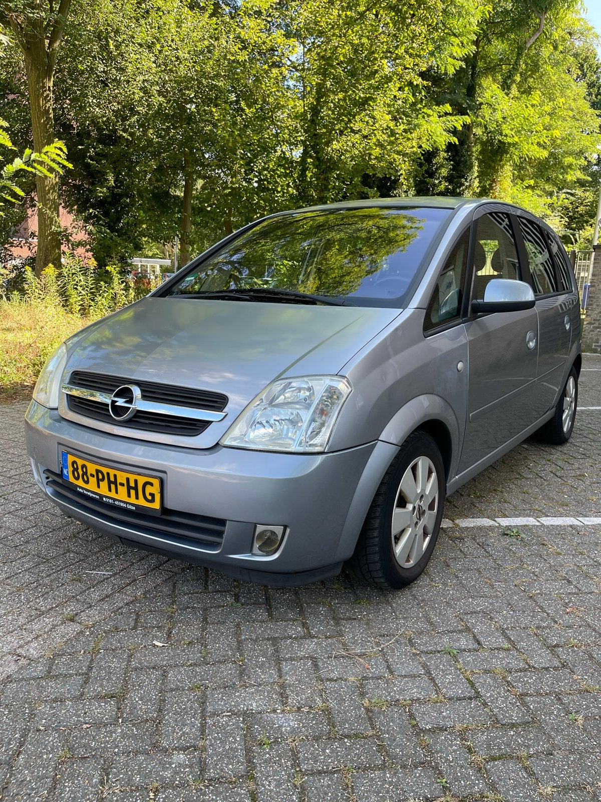 Opel Meriva 1.6 16V Easytronic 2004 Grijs Climatronic, Auto's, Opel, Stof, Zwart, 4 cilinders, 100 pk
