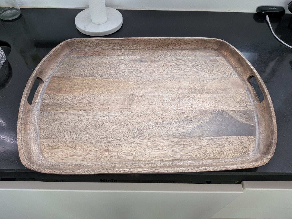 Wooden tray 55x40, Ophalen, Zo goed als nieuw, Rechthoekig, Hout