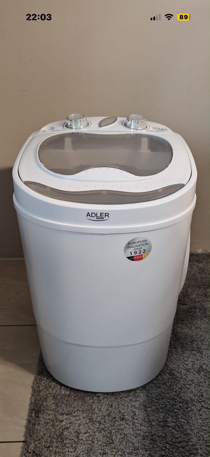 Compacte Adler mini wasmachine - Ideaal voor kleine wasjes, Minder dan 1200 toeren, Minder dan 85 cm, Minder dan 4 kg, Bovenlader