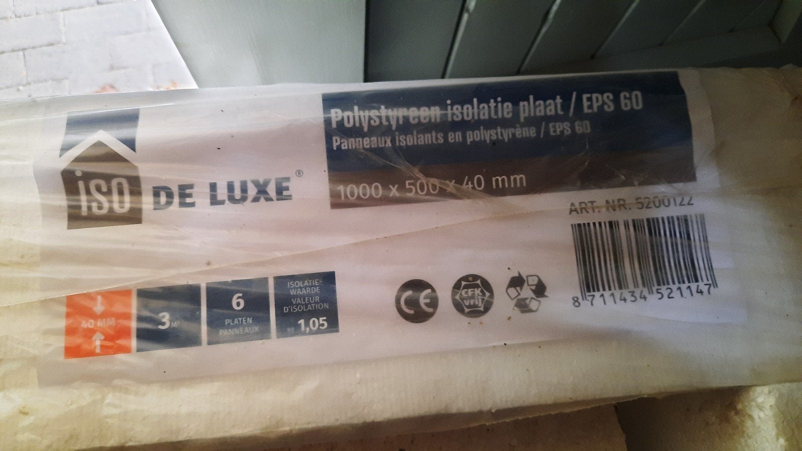 EPS 60 iso de luxe 40 mm, Doe-het-zelf en Verbouw, Nieuw, Minder dan 5 m², Piepschuim (Tempex), Ophalen