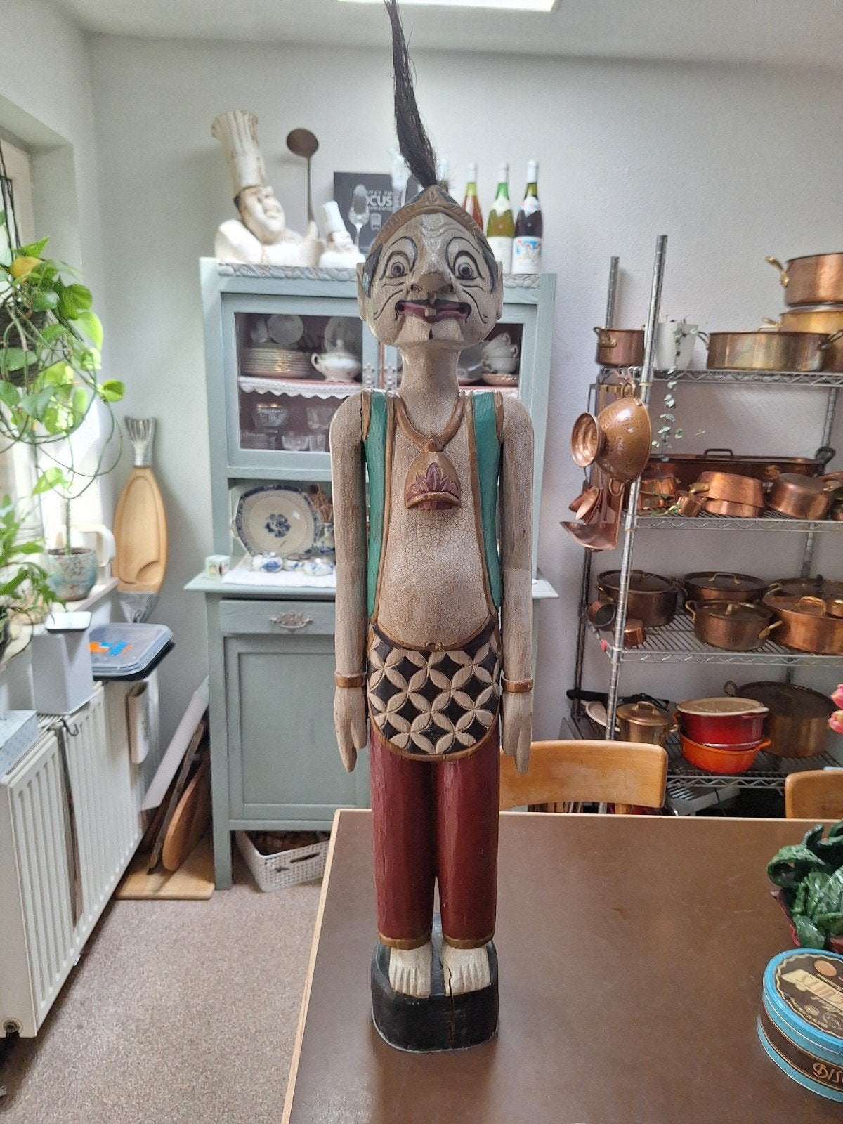 Grote Wajang Golek pop Semar uit Java, Indonesië - 123 cm, Hout, Handgemaakt, Ophalen of Verzenden, Indonesië