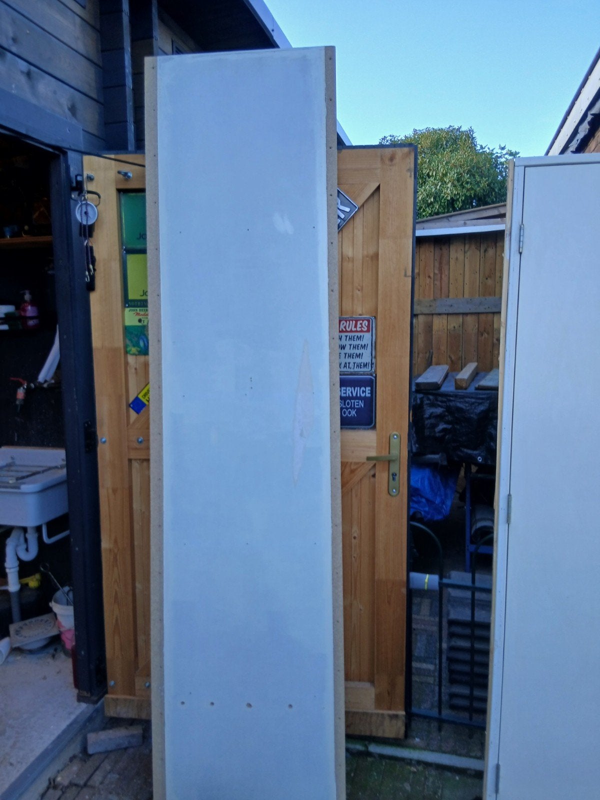 2 spaanplaat 1,8 x 62 x 247 cm, Doe-het-zelf en Verbouw, Ophalen, Gebruikt, Minder dan 25 mm, 200 tot 250 cm