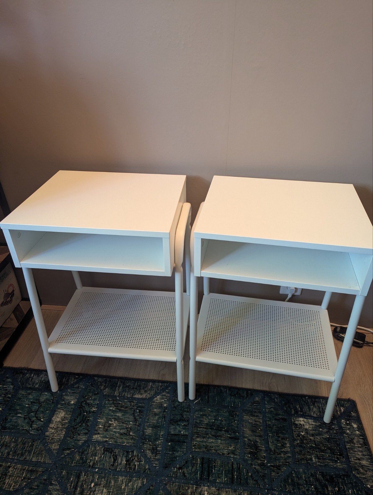 IKEA SETSKOG nachtkastjes 2x - wit, Ophalen, Hout, 45 tot 65 cm, 55 tot 70 cm